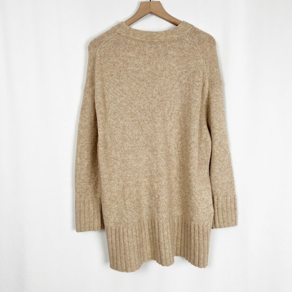 Blogger Favorite Zara Knit Oversized Sweater Chunky Slouchy Wool Cozy Oatmeal - Picture 5 of 6